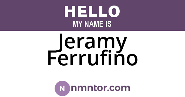 Jeramy Ferrufino