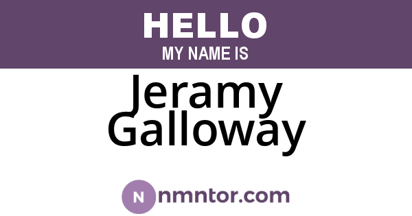 Jeramy Galloway