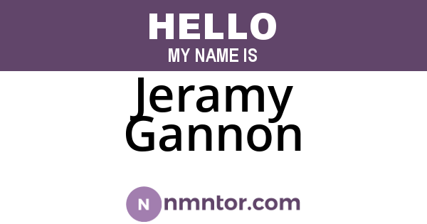 Jeramy Gannon