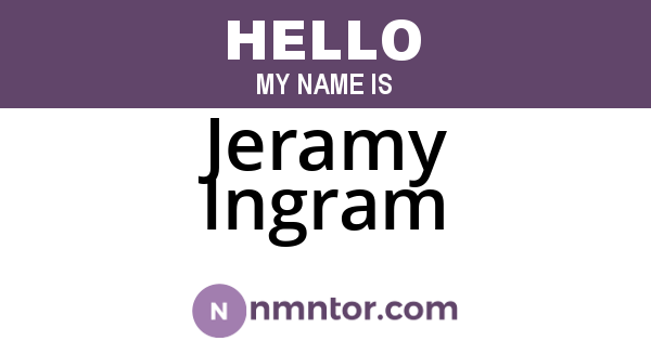 Jeramy Ingram