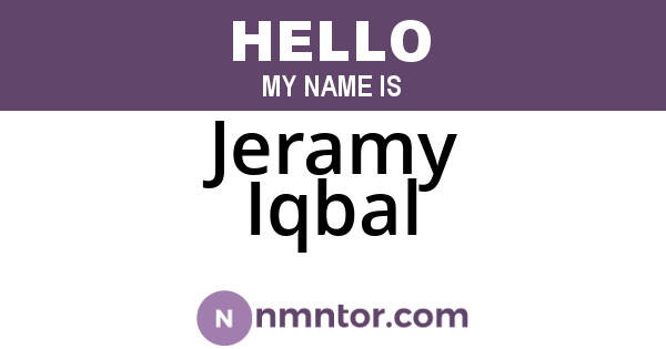 Jeramy Iqbal