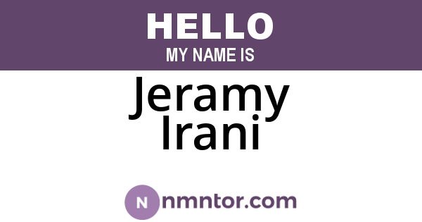 Jeramy Irani