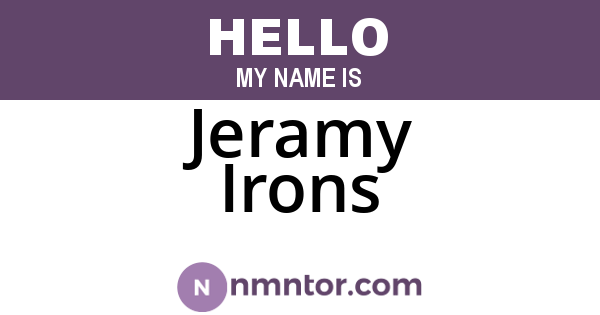 Jeramy Irons