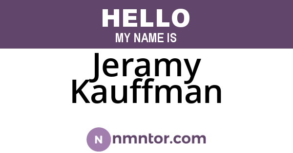 Jeramy Kauffman