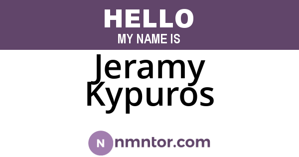 Jeramy Kypuros