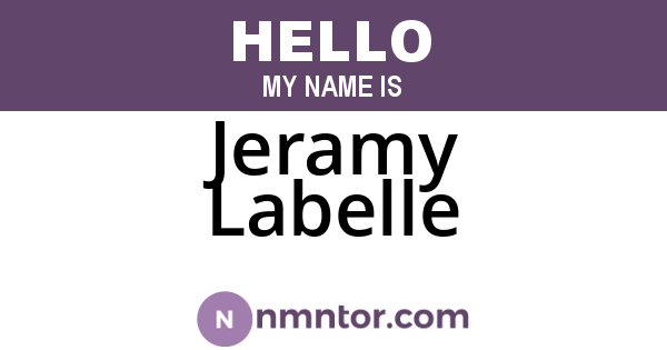 Jeramy Labelle
