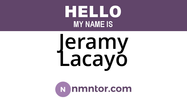 Jeramy Lacayo