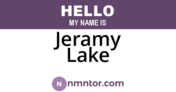 Jeramy Lake