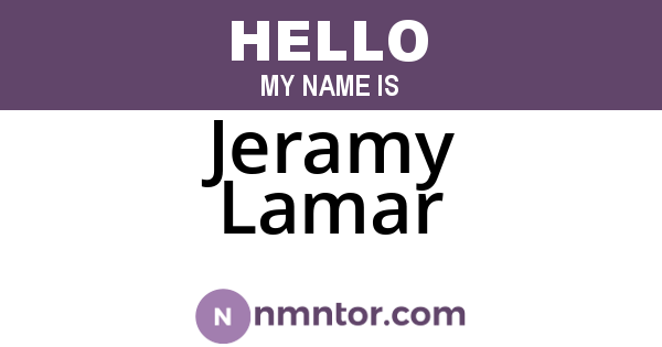 Jeramy Lamar