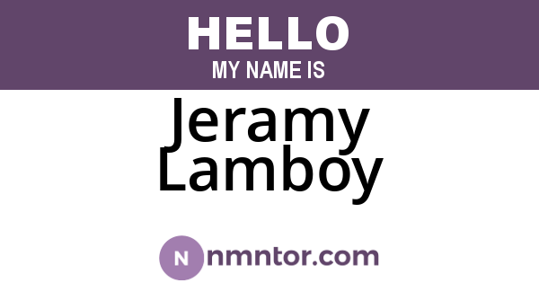 Jeramy Lamboy