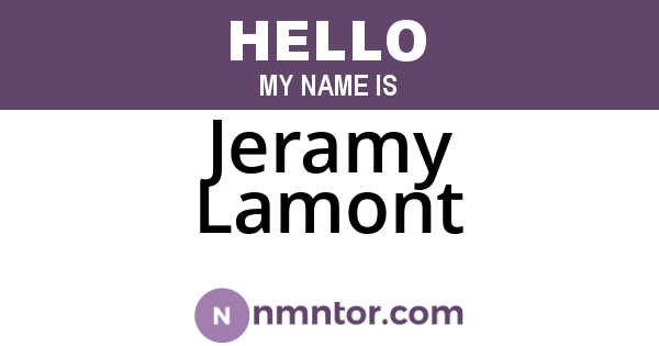 Jeramy Lamont