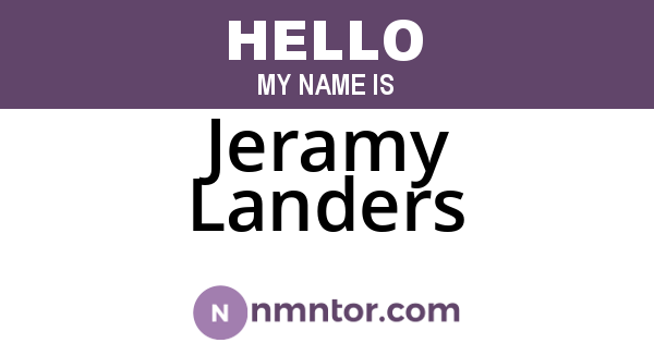 Jeramy Landers