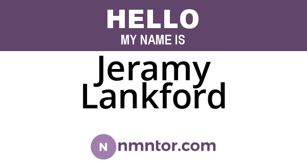 Jeramy Lankford