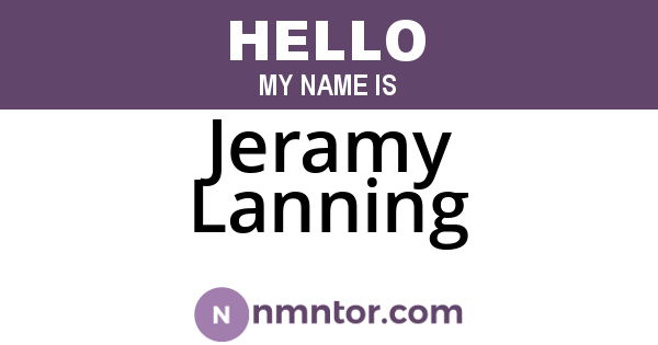 Jeramy Lanning