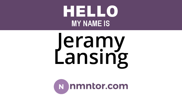 Jeramy Lansing