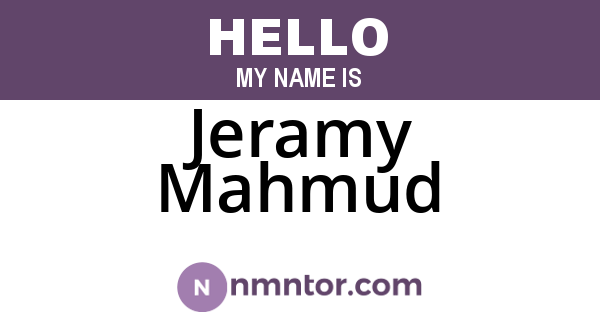 Jeramy Mahmud