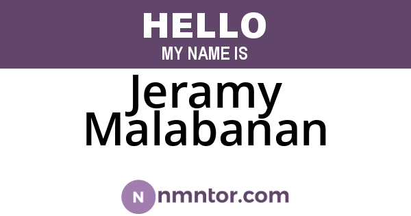 Jeramy Malabanan