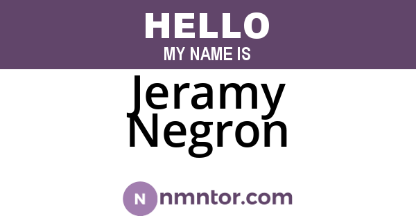 Jeramy Negron