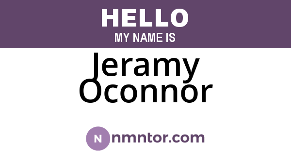 Jeramy Oconnor