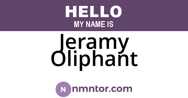 Jeramy Oliphant