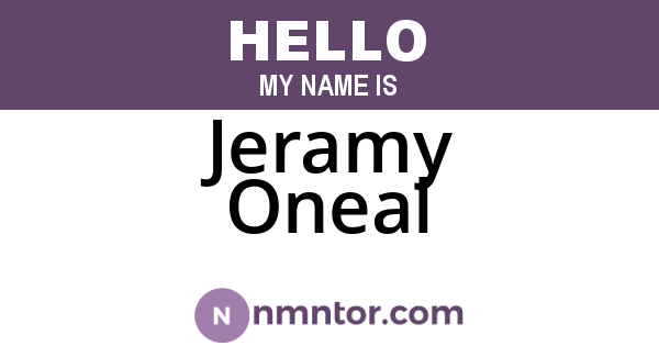 Jeramy Oneal