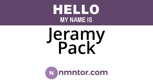 Jeramy Pack
