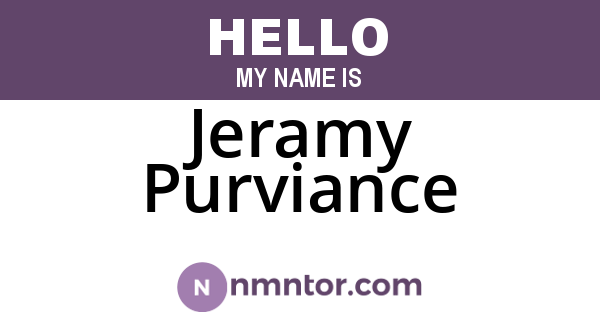 Jeramy Purviance