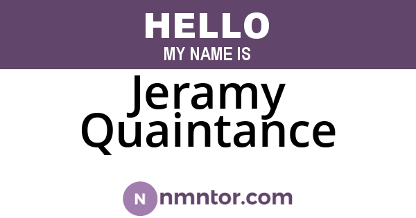 Jeramy Quaintance