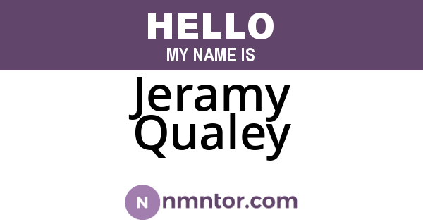 Jeramy Qualey