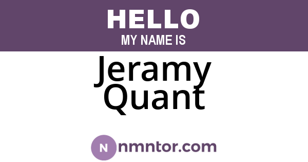 Jeramy Quant