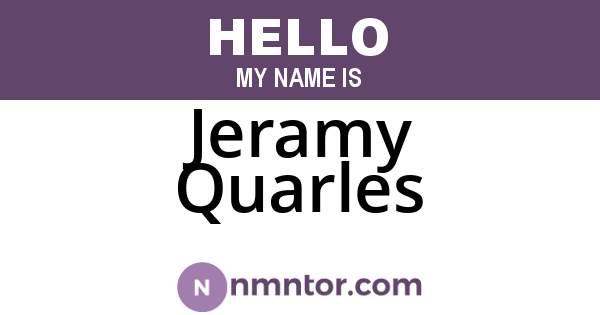 Jeramy Quarles