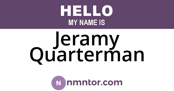 Jeramy Quarterman