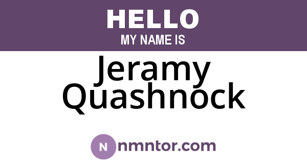 Jeramy Quashnock