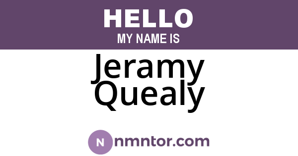 Jeramy Quealy