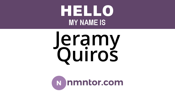 Jeramy Quiros