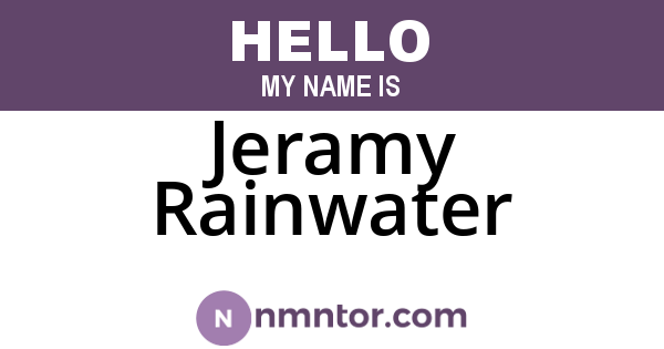 Jeramy Rainwater