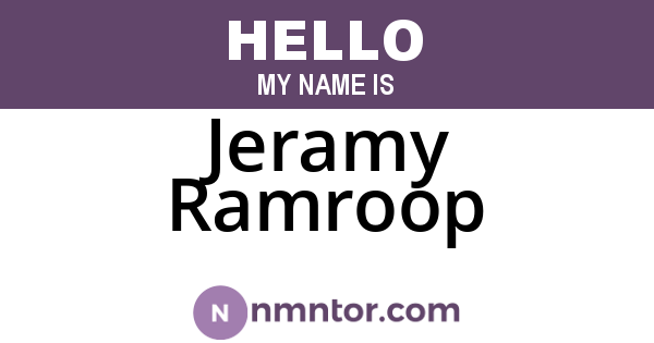 Jeramy Ramroop