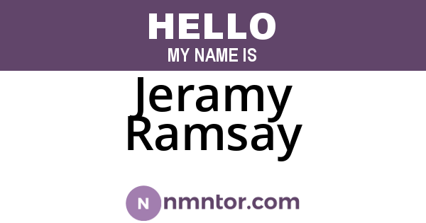 Jeramy Ramsay