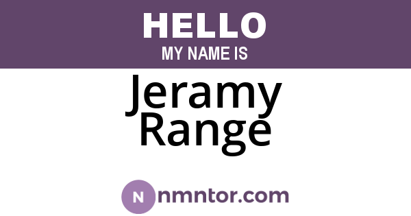 Jeramy Range