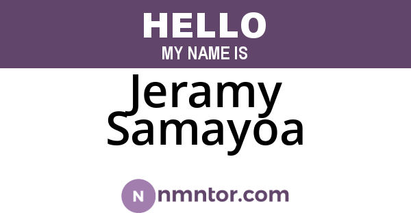 Jeramy Samayoa