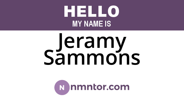 Jeramy Sammons