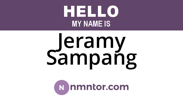 Jeramy Sampang