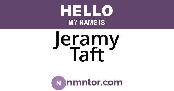 Jeramy Taft