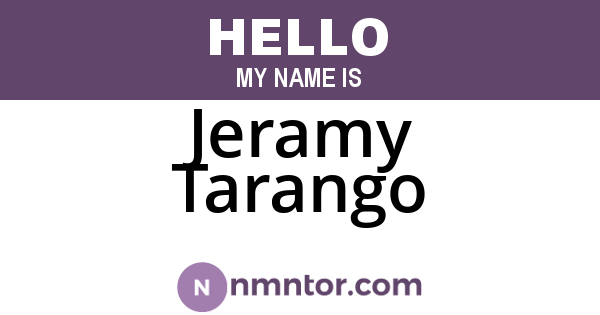 Jeramy Tarango