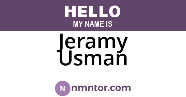 Jeramy Usman