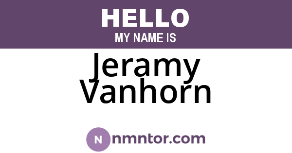 Jeramy Vanhorn