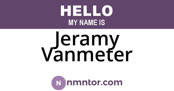 Jeramy Vanmeter