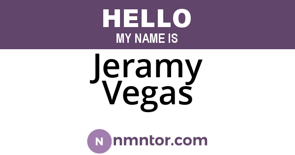 Jeramy Vegas