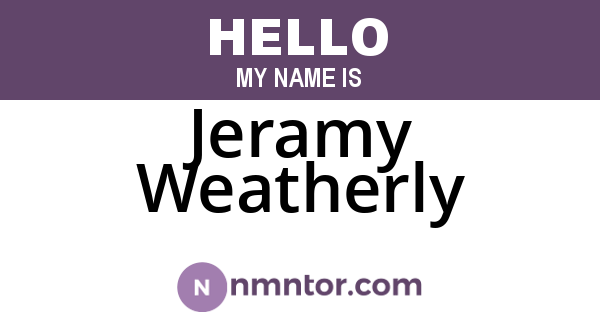 Jeramy Weatherly
