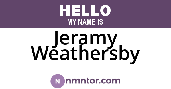 Jeramy Weathersby